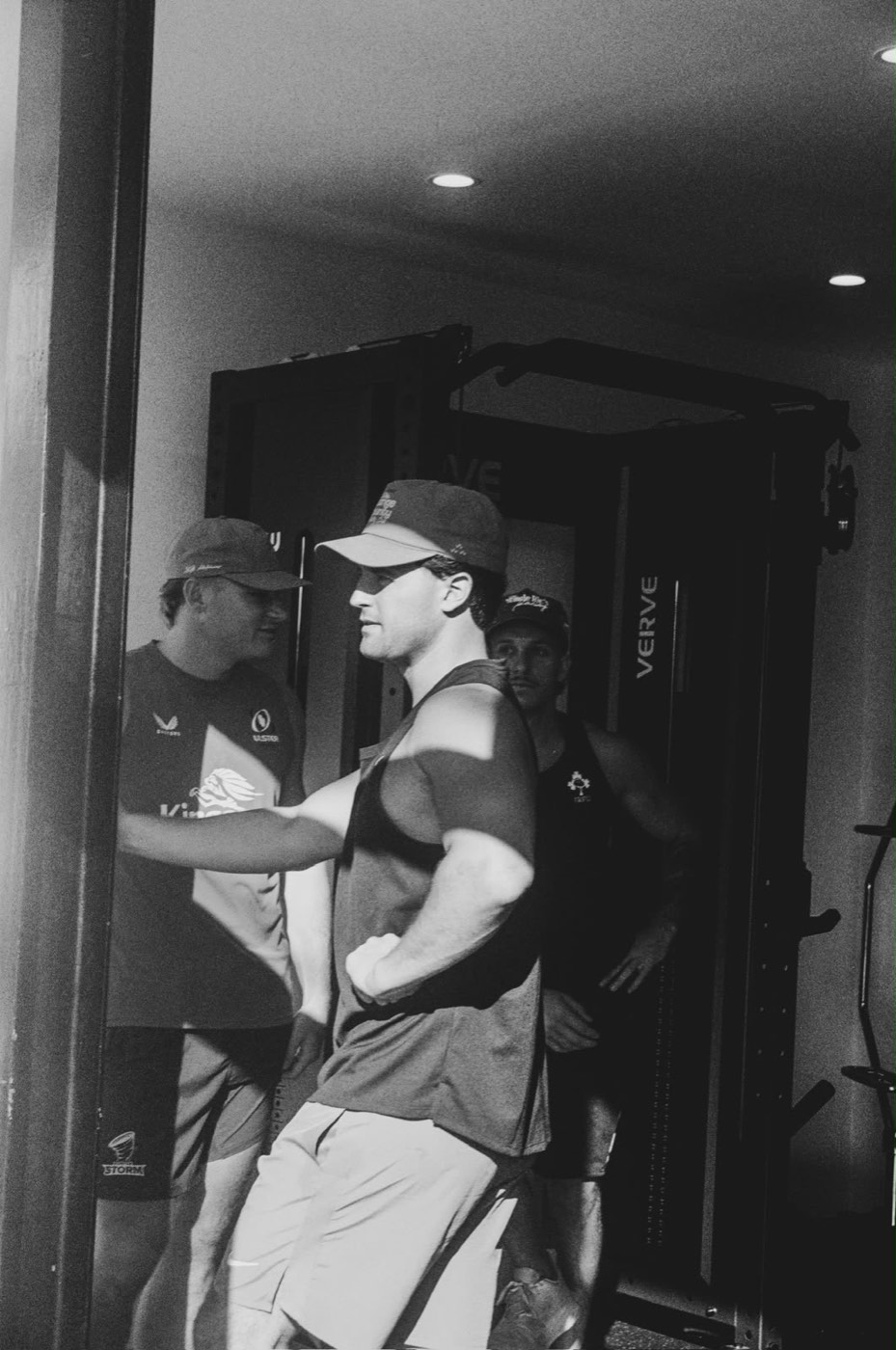 Three members between sets at the rack